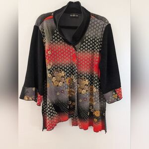 Connie's Moon Light Y2k Asian Style Floral Sweater